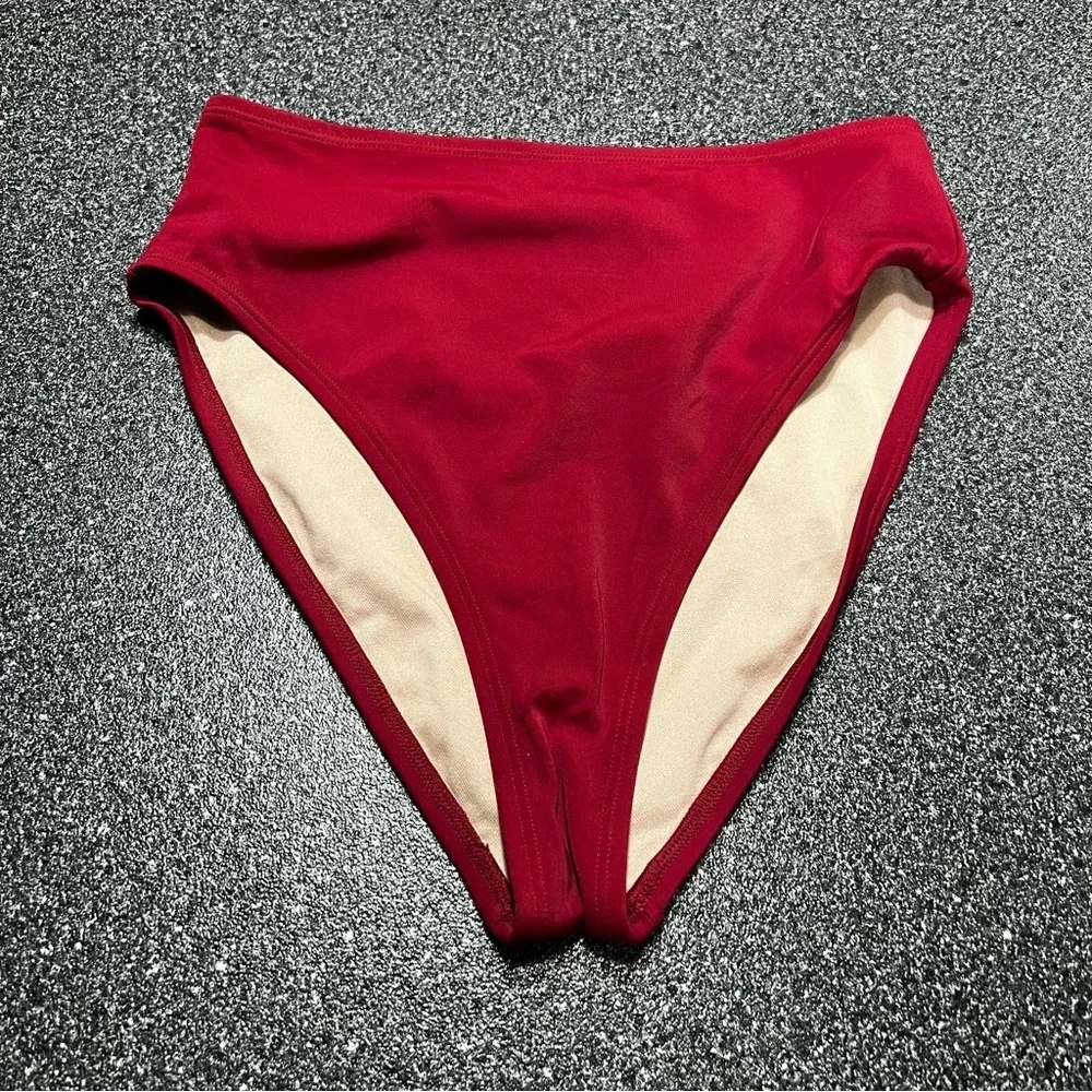 NWOT Shade & Shore Women's Red Bikini Bottom Size S